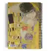 Gustav Klimt/The Kiss, 1907-08 | Spiralli Defter 28 | A5 | Çizgili | 100 Sayfa | Okul (Düz)