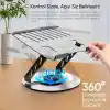 Minesk Macbook ve Laptop Standı 360 Derece Dönebilen Boyutu Ayarlanabilir Alüminyum Alaşım Ergonomik Tasarım Bilgisayar Tutucu (Bilgisayar Standı)