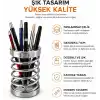 Orret Home Metal Spiral Kalemlik, Paslanmaz Çelik Yay Tasarımlı Masaüstü Kalemlik, Gümüş Ofis Kalem Tutucu, Modern Masa Düzenleyici Organizer, 12 cm