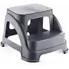 İki Basamaklı Kaymaz Tabure - 120 KG Taşıma Kapasiteli - Basamaklı Tabure - Sert Plastik (Antrasit)
