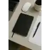 Fark Tanıtım Defter, Çizgisiz Not Defteri, Siyah Termo Deri Kapaklı Çizgisiz Not Defter, 128 Yaprak A5 Planlama Not Defteri, Ofis ve Kırtasiye, Plan, Notebook (14cm x 21 cm)