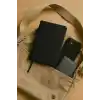 Fark Tanıtım Defter, Çizgisiz Not Defteri, Siyah Termo Deri Kapaklı Çizgisiz Not Defter, 128 Yaprak A5 Planlama Not Defteri, Ofis ve Kırtasiye, Plan, Notebook (14cm x 21 cm)