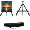 Temel Katlanabilir Metal Tripod Şövale - Ayarlanabilir, Taşıma Çantalı, Siyah