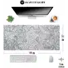 Klasse Pro - 4 Farklı Model Dikişli Kenar 100x50 cm Oyuncu Gaming Mouse Pad (White Map Lines)