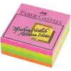 Faber-Castell Yapışkan Notluk 75x75mm, Karışık Fosforlu Renkli Küp