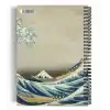 Katsushika Hokusai/The Great Wave off Kanagawa,1829 | Spiralli Defter 25 | A5 | Çizgili | 100 Sayfa | Okul (Düz)