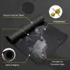 McStorey Dünya Haritası Mouse Pad 60x30 cm, Gaming Masa Pedi 3 mm, Kaymaz Kauçuk Tabanlı Desk Mat, Dikişli Kenar Kumaş Yüzey, Klavye ve Mouse Altlığı, Oyuncu ve Ofis Masası için Siyah