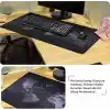 McStorey Dünya Haritası Mouse Pad 60x30 cm, Gaming Masa Pedi 3 mm, Kaymaz Kauçuk Tabanlı Desk Mat, Dikişli Kenar Kumaş Yüzey, Klavye ve Mouse Altlığı, Oyuncu ve Ofis Masası için Siyah