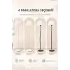Siyah Metal Ayaklı Lambader Pileli Kırma Krem Başlıklı Salon Yatak Odası Köşe Aydınlatma 150 cm LAM01