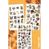 Cat Collection Sticker Seti, Ajanda ve Günlük için, Kendinden Yapışkanlı, Dekoratif, 10x20 cm, 3lü Set, Planlayıcı ve Bullet Journal için, Kedi Temalı