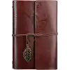 Retro Vintage yapraklı not defteri, klasik PU deri kapak, seyahat defteri, travel journal, günlük, seyahat günlüğü, doldurulabilir eskiz defteri, Sketchbook, 130x185mm