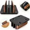 McStorey Ahşap Dikey Laptop Standı, Çift Yuvalı 2 Cihazlık MacBook ve Notebook Tutucu, Masaüstü Organizer, Kaymaz Tabanlı Ahşap Metal Bilgisayar Standı Kahverengi