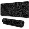 McStorey 90x40 cm Mouse Pad, Beyaz Topografik Kontur Desenli Büyük Mouse Pad, Kaymaz Kauçuk Tabanlı, Dikişli Kenarlı 3 mm Klavye ve Mouse Altlığı, Minimal Desk Mat