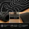 McStorey 90x40 cm Mouse Pad, Beyaz Topografik Kontur Desenli Büyük Mouse Pad, Kaymaz Kauçuk Tabanlı, Dikişli Kenarlı 3 mm Klavye ve Mouse Altlığı, Minimal Desk Mat