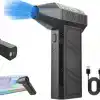 Jouis Turbo Jet Fan 130.000 RPM Şarjlı Ek Başlıklı 3 Kademeli Fenerli Basınçlı Hava Püskürtme Temizleyici – Taşınabilir Toz Üfleme PC Klavye Kasa Oto Araç Kurutucu Su İtici Araba Temizliği Mangal Fanı