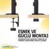 Ergoflex EF S16 Çift Kol 17-32 inch Uyumlu Amortisörlü 2-9 kg Monitör Standı 2026 Versiyon