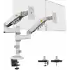 North Bayou Nb H180 17-27 Çift Kol 2-9 kg Amortisörlü Monitör Standı (Beyaz)