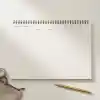 Fark Tanıtım | Paperto. Spiralli Tarihsiz Aylık Planlayıcı, A4 (21 × 29,7 cm), 24 Yaprak, 110 gr Ivory Kağıt, Aylık Plan İngilizce