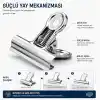 Coverzone Metal Kıskaç Klips 64mm 12 Adet Paslanmaz Çelik Büyük Kağıt Klipsi, Evrak Fotoğraf Not Tutucu Çok Amaçlı Ofis Kırtasiye Klipsi Yaylı Kıskaç CZ-11