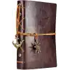 Retro Vintage Denizcilik Defteri Klasik PU Deri Kapak Not Defteri Seyahat Günlüğü Seyahat Dergisi Doldurulabilir Eskiz Defteri Spiral Halka Binder Günlüğü Boş Sayfalar, Astarsız Kağıt, Retro Kolye, Klasik Kabartmalı (130x185 mm, Kahve)