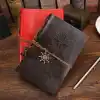 Retro Vintage Denizcilik Defteri Klasik PU Deri Kapak Not Defteri Seyahat Günlüğü Seyahat Dergisi Doldurulabilir Eskiz Defteri Spiral Halka Binder Günlüğü Boş Sayfalar, Astarsız Kağıt, Retro Kolye, Klasik Kabartmalı (130x185 mm, Kahve)