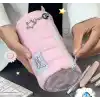 Fufu Narutomaki Y2K Rulo Pembe Kalemlik Pembe Kırtasiye Makyaj Düzenleyici Çanta Kalem Kutusu