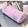 Fufu Narutomaki Y2K Rulo Pembe Kalemlik Pembe Kırtasiye Makyaj Düzenleyici Çanta Kalem Kutusu