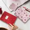 PAPERORA A5 Spiralli Karton Kapak 2’li Set Düz Çizgisiz Okul Defteri 80 yaprak, Ders Programlı Kiraz