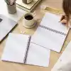 PAPERORA A5 Spiralli Karton Kapak 2’li Set Düz Çizgisiz Okul Defteri 80 yaprak, Ders Programlı Kiraz
