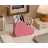 Kalp Tasarımlı Masaüstü Organizer Pembe, 12x10x9 cm