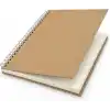 Kraft Kapaklı Spiralli Çizgisiz Defter, 24x16,5 cm, 100 Yaprak