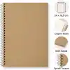Kraft Kapaklı Spiralli Çizgisiz Defter, 24x16,5 cm, 100 Yaprak