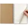 Kraft Kapaklı Spiralli Çizgisiz Defter, 24x16,5 cm, 100 Yaprak