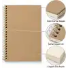 Kraft Kapaklı Spiralli Çizgisiz Defter, 24x16,5 cm, 100 Yaprak