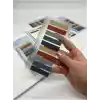 10 Renkli Cetvelli Gri ve Toprak Tonları İndeks Sticker/İndex/Post-it/Postit/Kitap Ayracı/Not Kağıdı