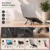 McStorey Katlanabilir Laptop Standı, Tablet ve Telefon Standı, 4ü 1 Arada Çok Açılı Ayarlanabilir Notebook Sehpası, Selfie Stick Özellikli, Taşınabilir Masaüstü Standı, Gri