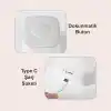 GreenTech Şarjlı Gece Lambası Dokunmatik Kare, Beyaz, 11 cm, GT-CL09