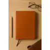 Fark Tanıtım Çizgisiz Not Defteri, Taba Termo Deri Kapaklı Defter, 128 Yaprak A5 Defter, Ofis ve Kırtasiye (14cm x 21 cm) (Taba Kapak)