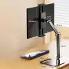 TriLine Monitör Tablet iPad Telefon Tutucu 12-16 İnç Universal Metal 360° Derece Döner Stand