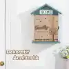 Porsima 2073 Duvara Montajlı Dekoratif Anahtarlık Dolabı - Duvar Askılı Anahtar Saklama Kabini 17X27,5cm