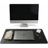 40x90 El Yapımı Deri Masa Pad - Premium Kaymaz Deri Mousepad Ve Klavye Altlığı - Sümen Masa Matı (Siyah)