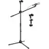 Coverzone 180cm Maksimum Uzunluk Mikrofon Standı Multi Fonksiyonel 2in1 Microphone Katlanabilir Açısı Ayarlanabilir Zemin Üstü - Model 103