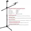 Coverzone 180cm Maksimum Uzunluk Mikrofon Standı Multi Fonksiyonel 2in1 Microphone Katlanabilir Açısı Ayarlanabilir Zemin Üstü - Model 103