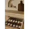 12Li Akasya Kapaklı Kare Cam Baharatlık Takımı / 56 Adet Etiket Hediyeli / 12Li Baharatlık Seti