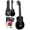 Fourtune Loki SP-21BK Soprano Siyah Ukulele Seti (Başlangıç Seviye) (Siyah)