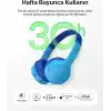 Belkin SoundForm Mini Çocuk Kablosuz Kulaklık (Mavi) – Dahili Mikrofon, 30 Saat Çalma, Eğlenceli Çıkartmalar, iPhone, iPad ve Galaxy Uyumlu