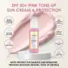 Maruderm SPF 50+ Pembe Ton Eşitleyici Güneş Kremi – Doğal Pembe Işıltı Etkili Geniş Spektrum Koruma, Centella Asiatica & Kalamin ile, 50 ML