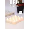 TELVESSE 24 Adet Led Mum Tealight Mini Dumansız Pilli Alevli Dekoratif Yapay Mum Işıldak Beyaz 1036-2