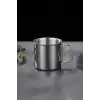 4 Adet Çelik 250 ml. Katlanır Kulp Kahve Kamp Bardağı Fincanı mt163-4