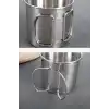 4 Adet Çelik 250 ml. Katlanır Kulp Kahve Kamp Bardağı Fincanı mt163-4